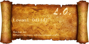 Lovasi Odiló névjegykártya
